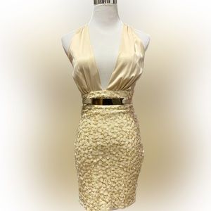 Beautiful Sequined BEBE Halter Dress